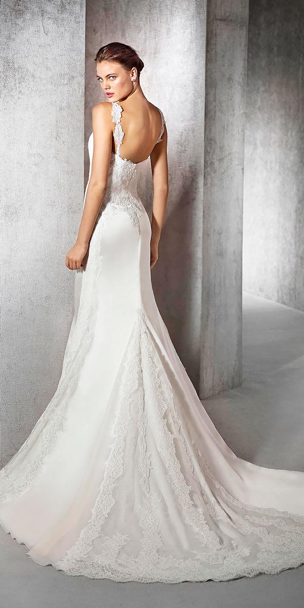 mermaid satin wedding dresses with open back and san patrick zaneta