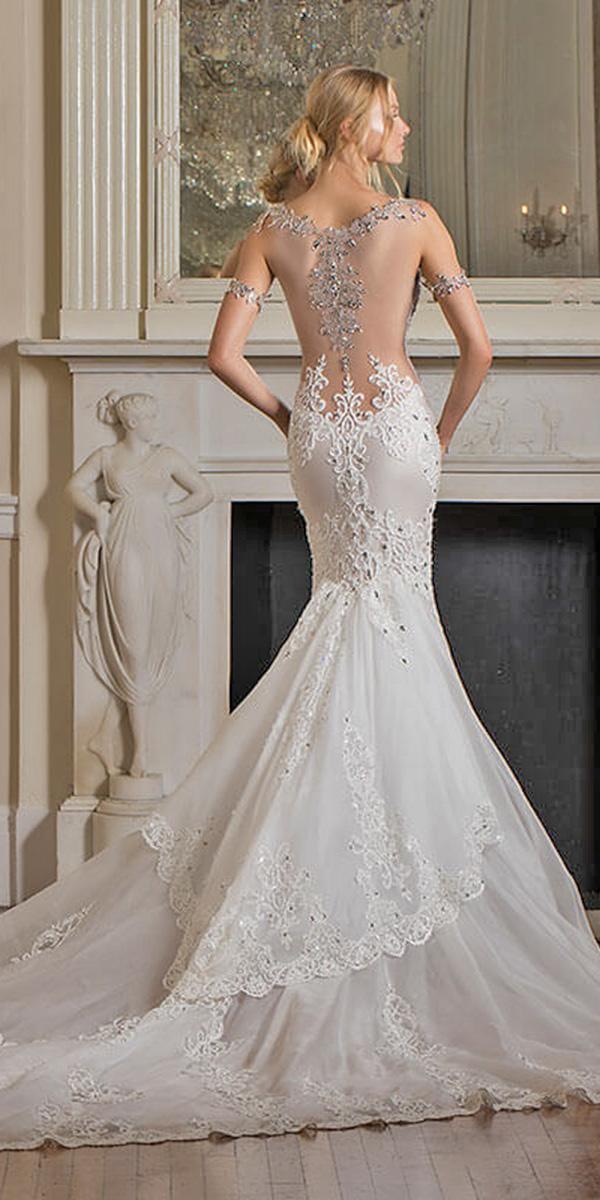 mermaid with lowback and embellishments and train pnina tornai wedding