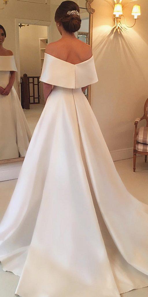modest wedding dresses a line straight neckline simple wanda borges