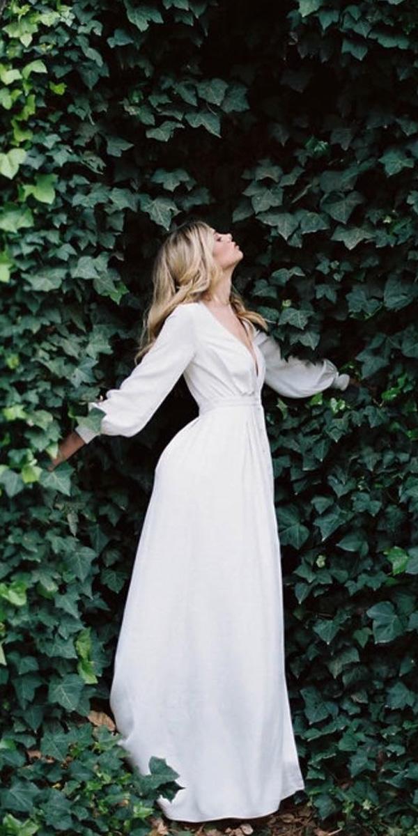 modest wedding dresses simple with long sleeves alexandra grecco