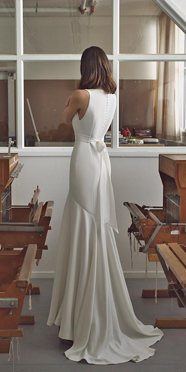 satin mermaid with train lihi hod wedding dresses
