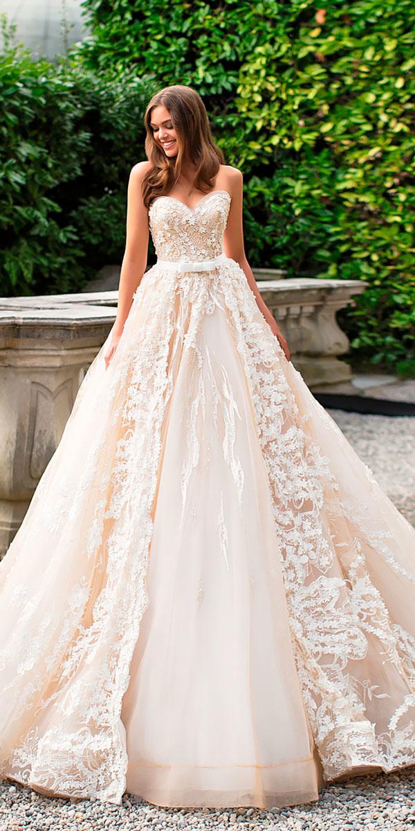satin silk ballgown strapless sweetheart elegant wedding dresses mila nova