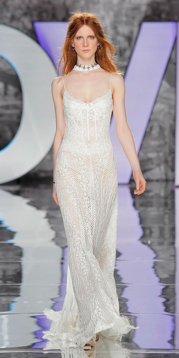 sheath lace wedding dresses 2018 with spaghetti strap yolan cris