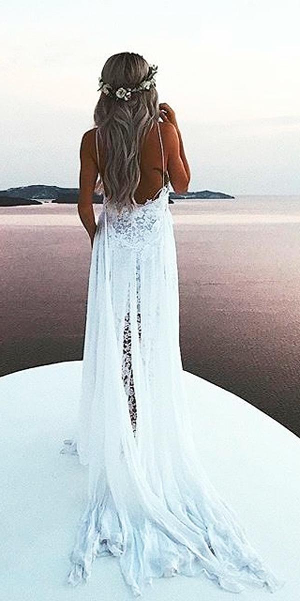 sheath spaghetti strap lace beach bohemian wedding dresses grace loves lace