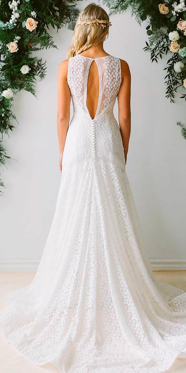 simple a line open back modest wedding dresses abigail of gardenia