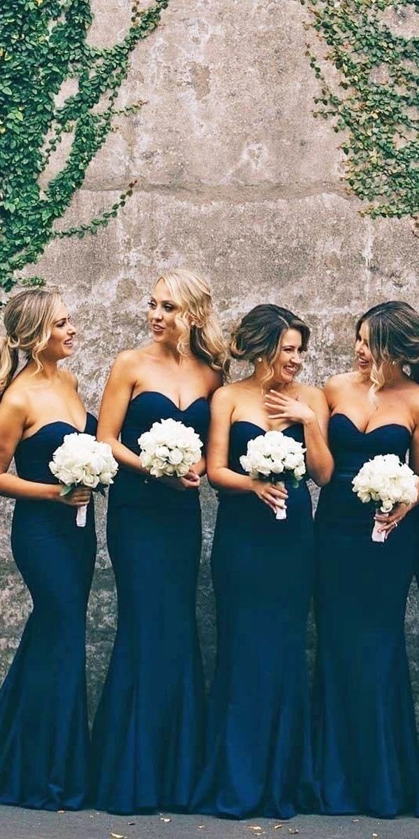 sweetheart full length navy bridesmaid dresses whiterunway