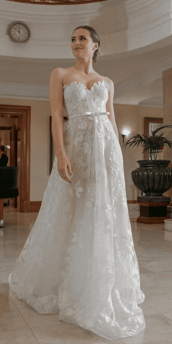 sweetheart wedding dresses a-line silhouette in lace