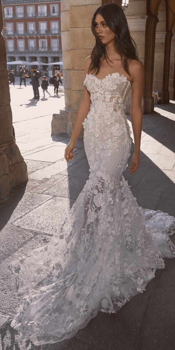 sweetheart-wedding dresses mermaid style lace gown ideas