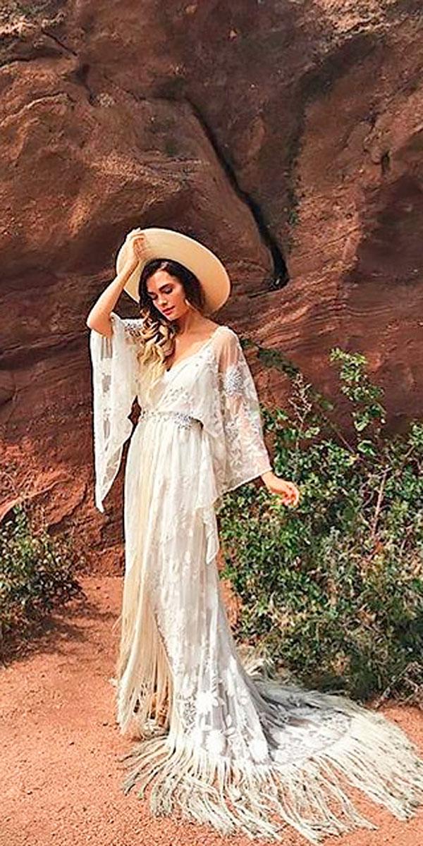 uniqe lace with sleeves and v neck modest wedding dresses rue de seine bridal