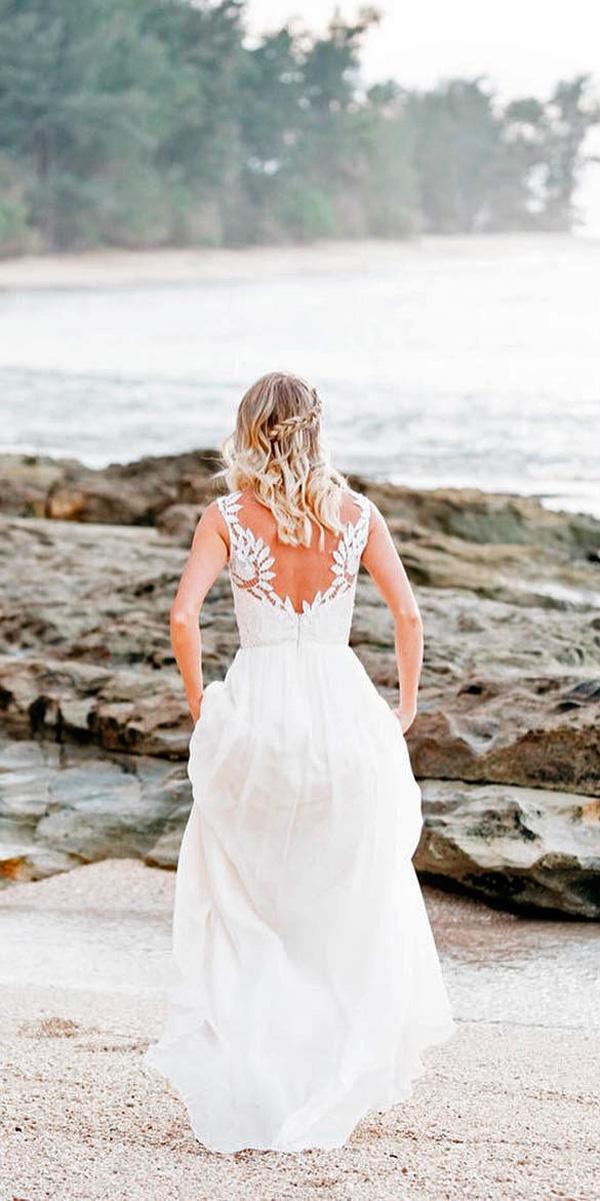 a line backless open back destination beach wedding dresses chantel lauren
