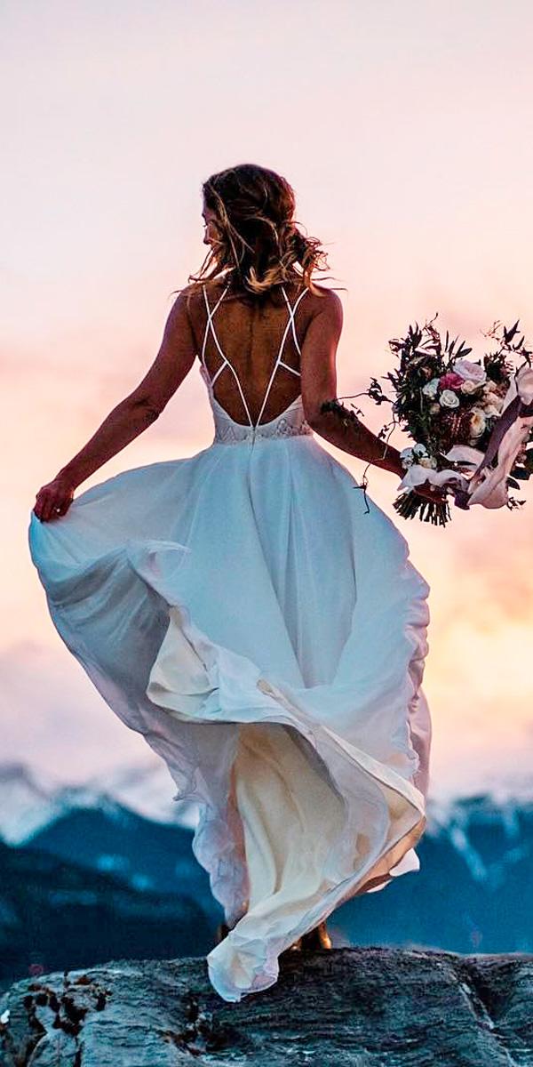 a line simple open back backless destination beach wedding dresses hayley paige