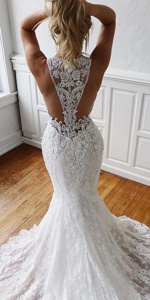  backless wedding dresses fit and flare with illusion lace back enzoani