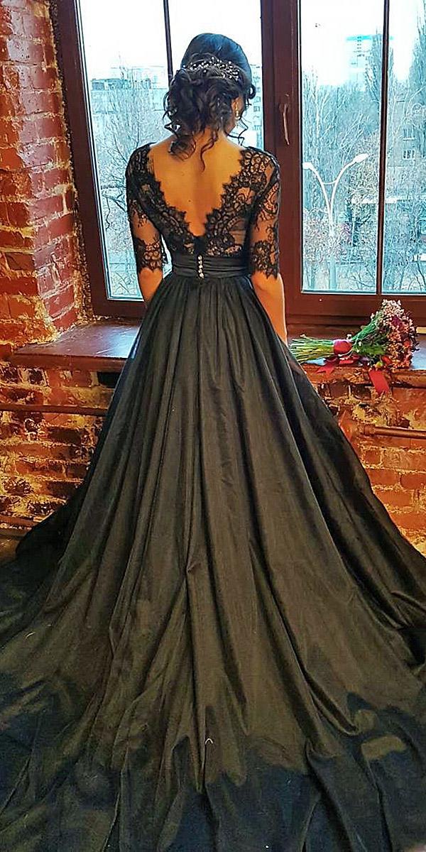Unique Black Lace Wedding Dresses