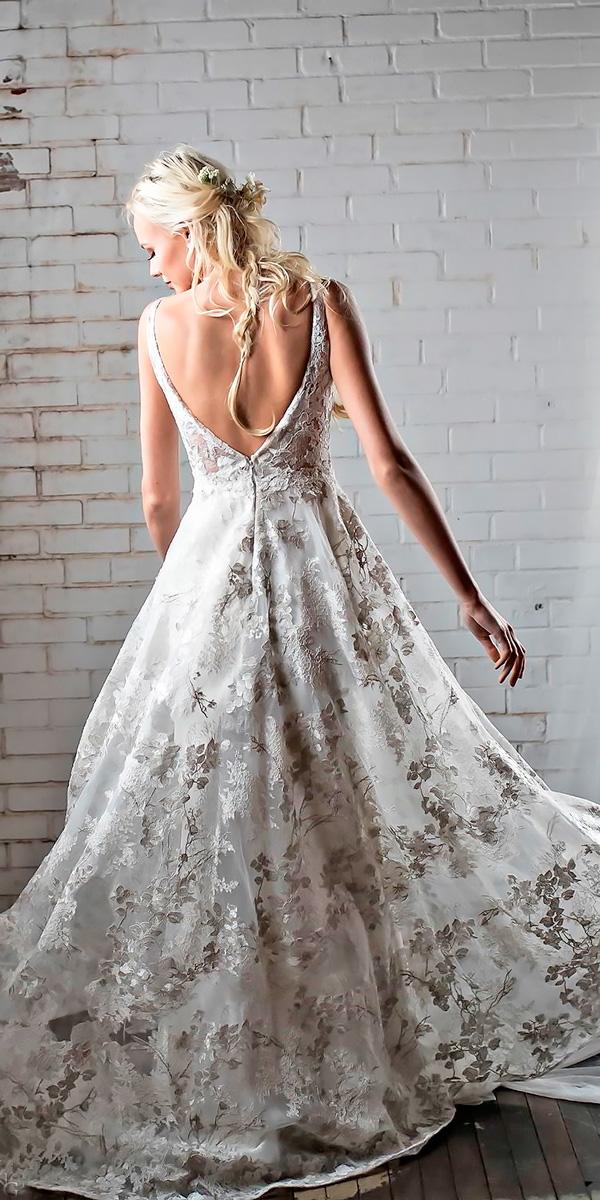 country wedding dresses sleeveless boat neckline a line open v back barbara kavchok