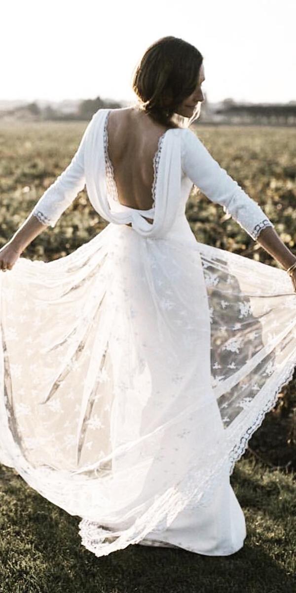  country wedding dresses with three quote sleeves lace rimea rodaky