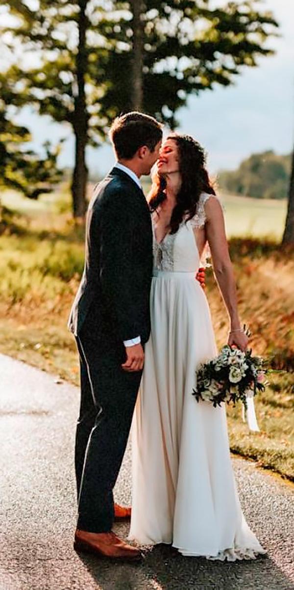 lace v neckline country wedding dresses with cap sleeves laura rowe