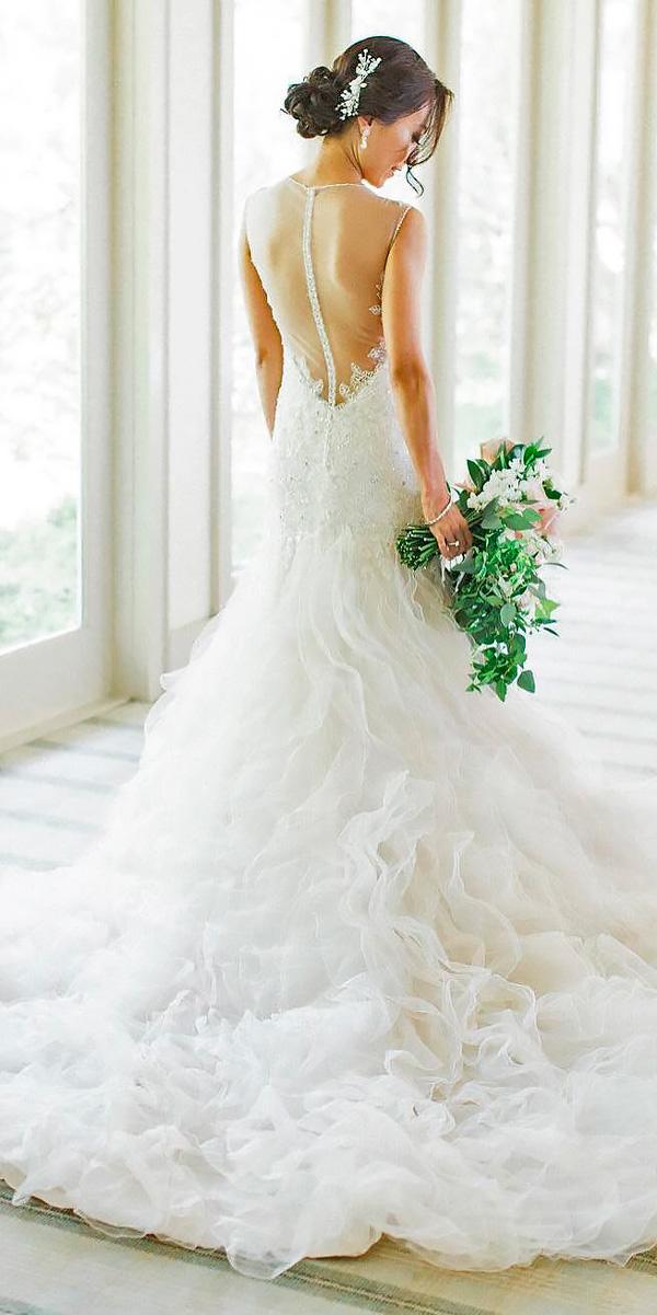 mermaid illusion open back destination wedding dresses bo