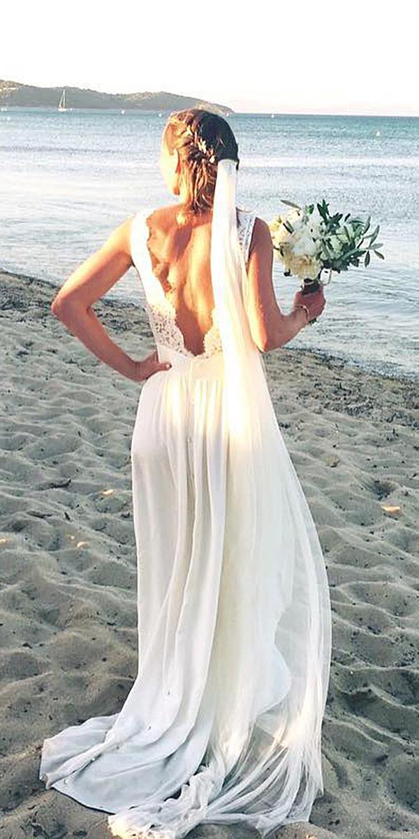 rustic wedding dresses sheath v back tulle skirt laure de sagazan