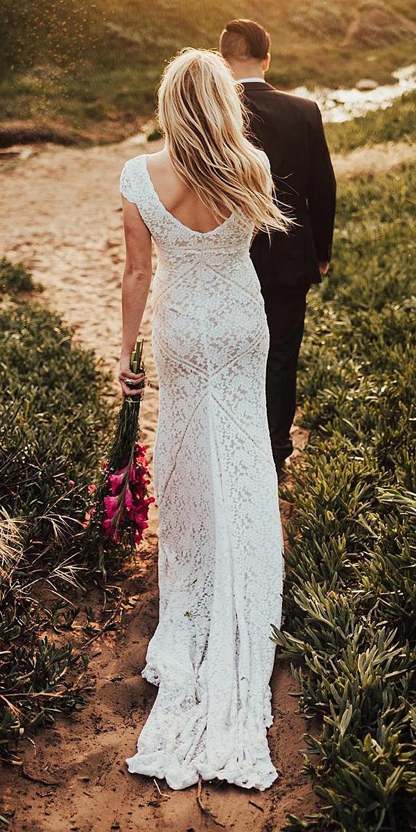 rustic wedding dresses with cap sleeves lace embellishment dreamers and lovers