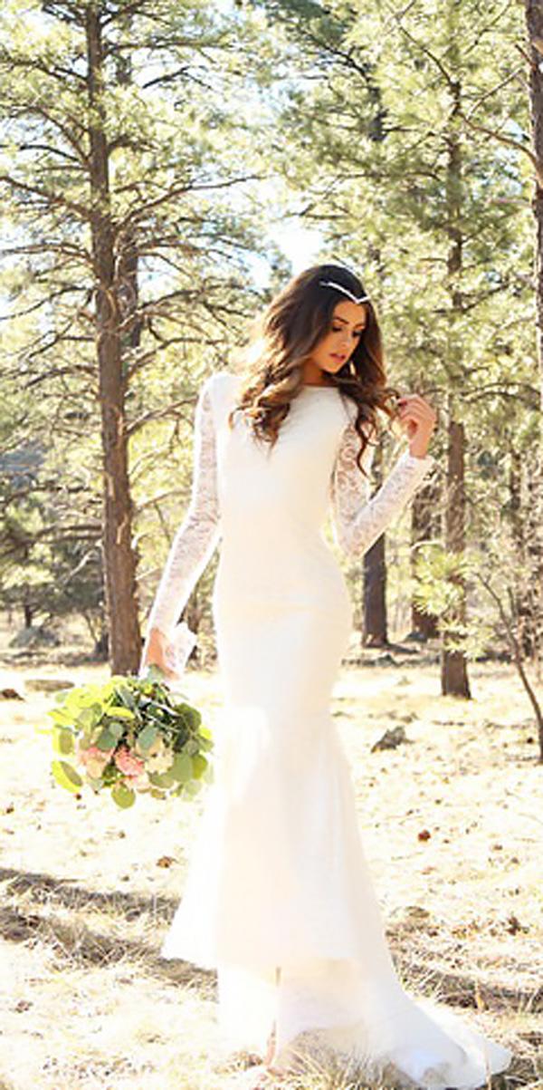 sheath lace high neck country wedding dresses with long sleeves glaudi bridal