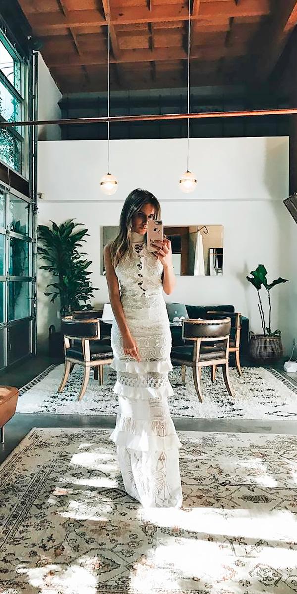 sheath lace high neckline destination wedding dresses grace loves lace