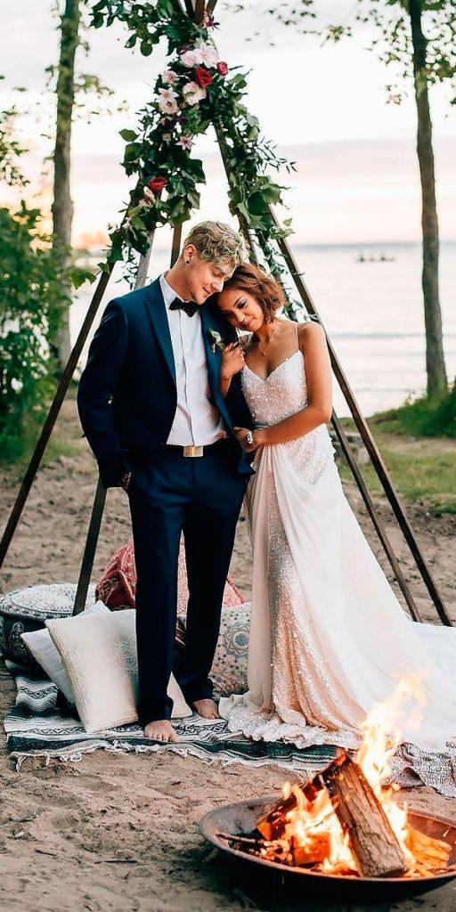 sheath sweetheart spaghetti straps country wedding dresses sara monika