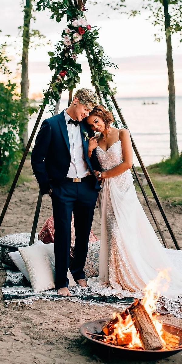sheath sweetheart spaghetti straps country wedding dresses sara monika