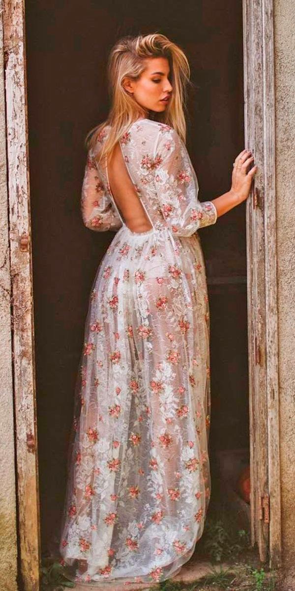 sheath with flowers floor length fall wedding guest dresses immaclenovias