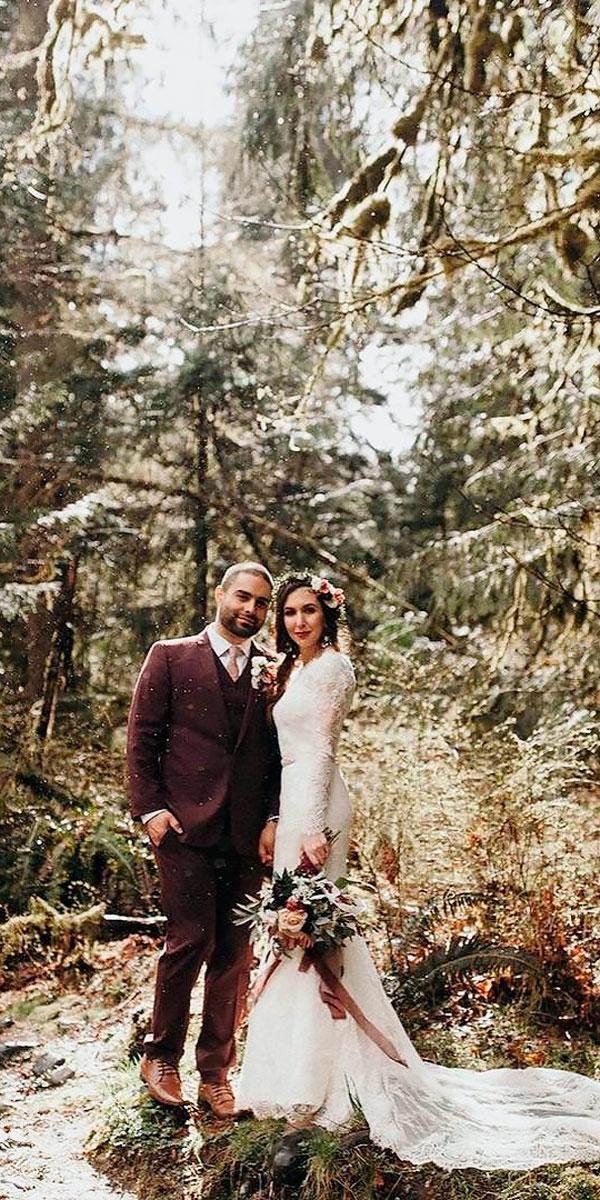 straight lace long sleeved destination wedding dresses with train up in the sycamore