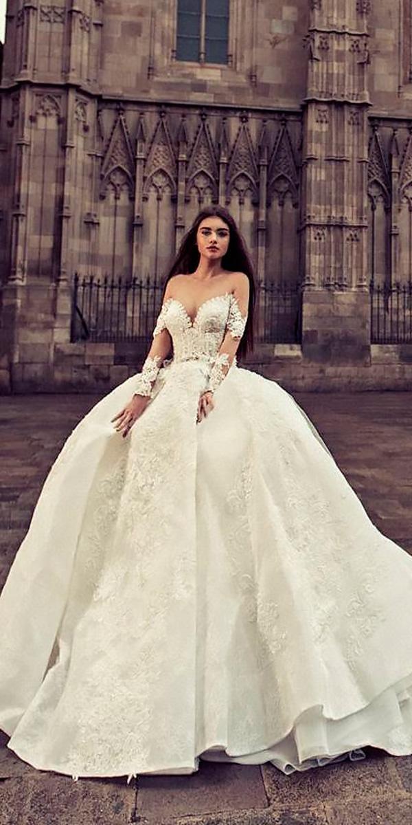 sweetheart with long sleeves ball gowns wedding dresses julia kontogruni