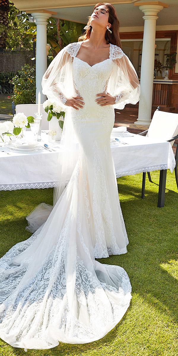 alessandra rinaudo wedding dresses trumpet with long sleeves sweetheart lace beaded with train 2018