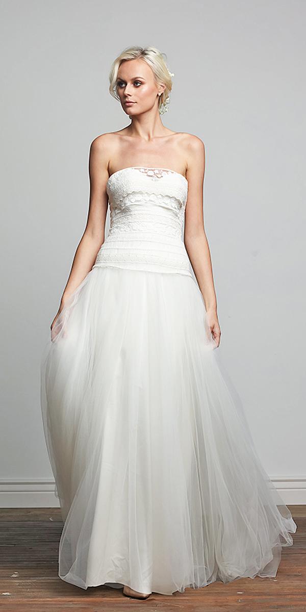 barbara kavchok wedding dresses 2018 tulle skirt strapless lace embellishment