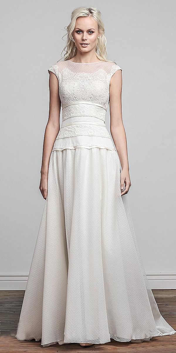 barbara kavchok wedding dresses simple floral embellishment 2018