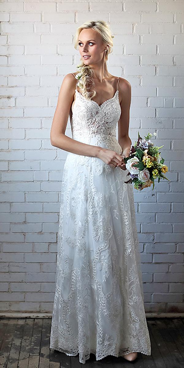 barbara kavchok wedding dresses spaghetti strap sweetheart a line lace 2018
