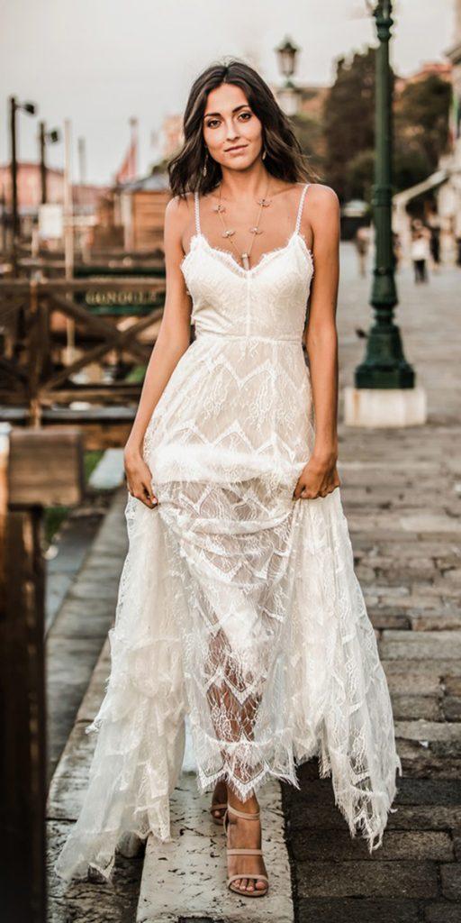  beach wedding dresses with spaghetti straps lace wear your lovexo