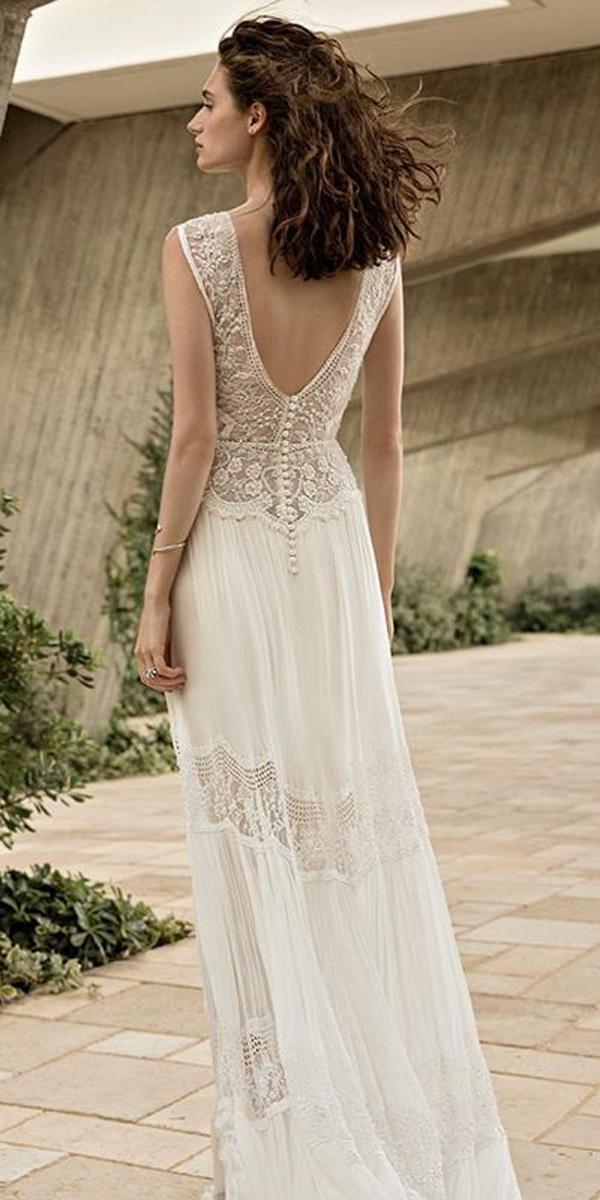 boho beach wedding dresses sheath lace open back sleeveless flora bridal