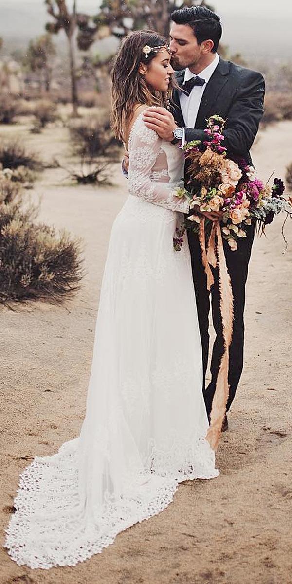lace wedding dresses with long sleeves bohemian white grace loves lace