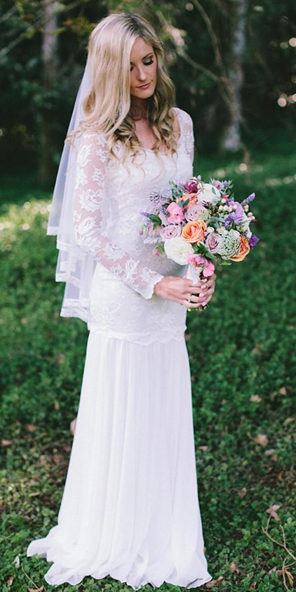 lace wedding dresses with long sleeves bohemian white loves lace