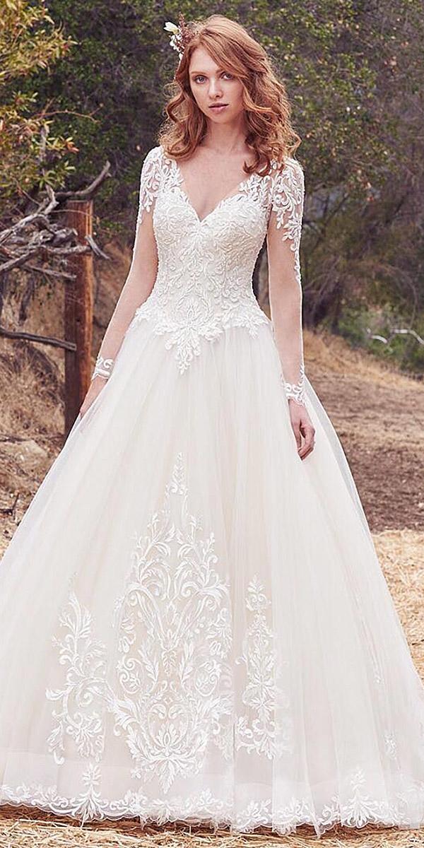 lace wedding mermaid sleeves floral embellishment ricca sposa