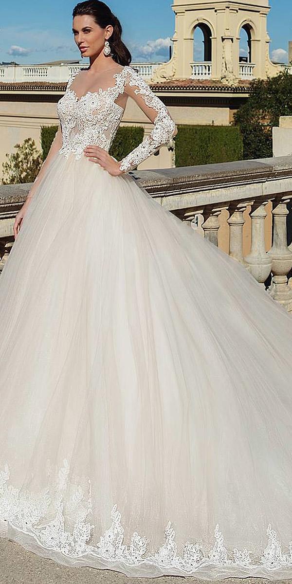 lace wedding dresses with sleeves ball gown white ricca sposa