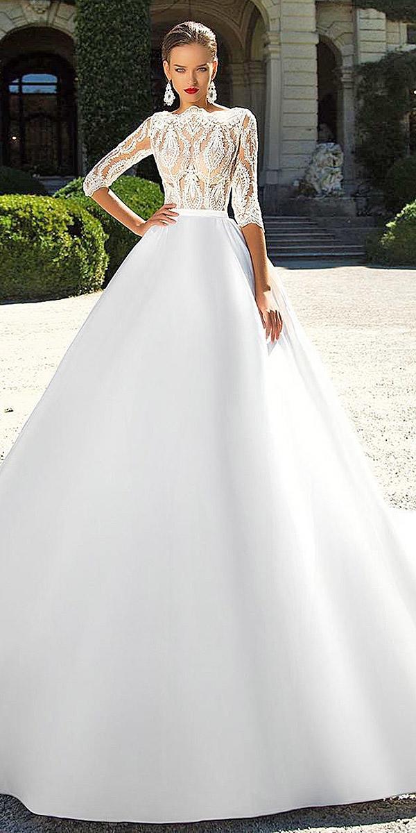 lace wedding dresses with sleeves ball gown white ricca sposa