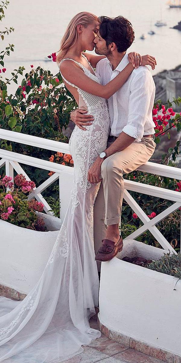 sheath open back spaghetti strap vintage wedding dresses pallas couture