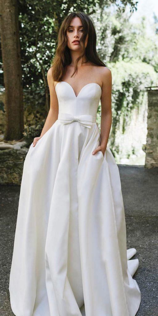 Silk Wedding Dress with Ruched Skirt - Martina Liana 