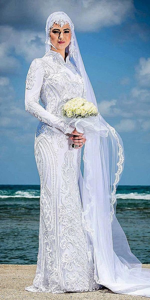 sovannary en couture wedding dresses high neck embellishment with long sleeves