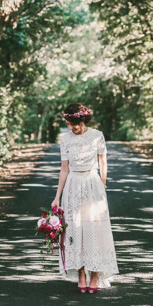tea length lace separates with sleeves vintage wedding dresses lover the label