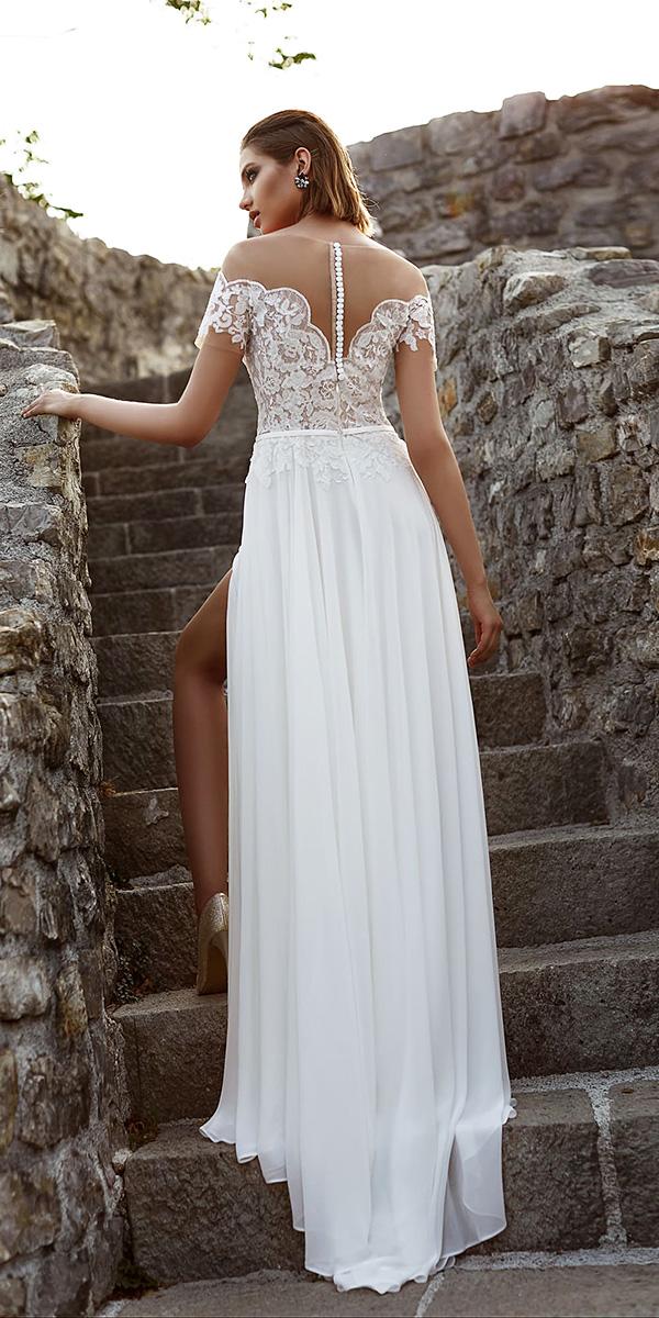 armonia wedding dresses sheath illusion back with buttons sleeves