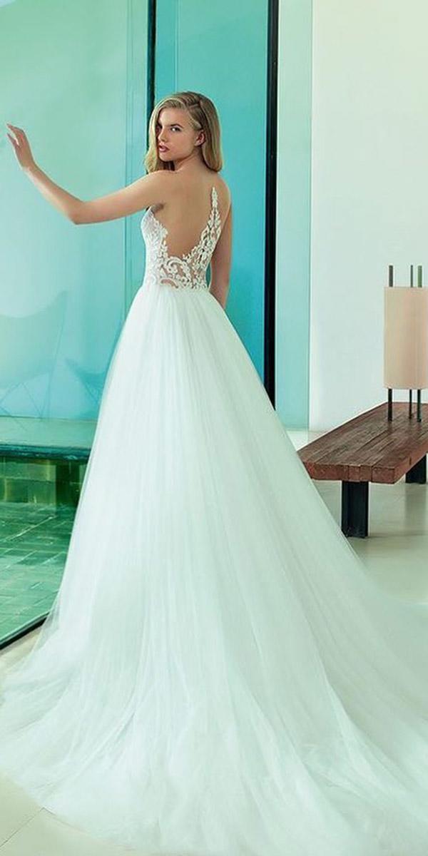 fantasy wedding dresses a line tatto effect back tulle skirt rosa clara