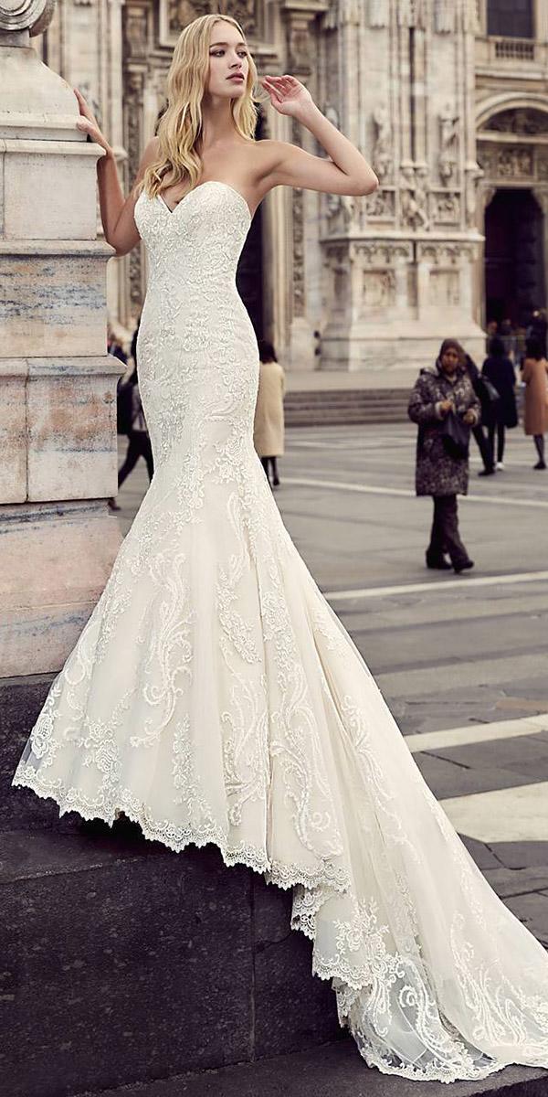 vintage mermaid sweetheart lace embellishment fantasy wedding dresses with train eddy k