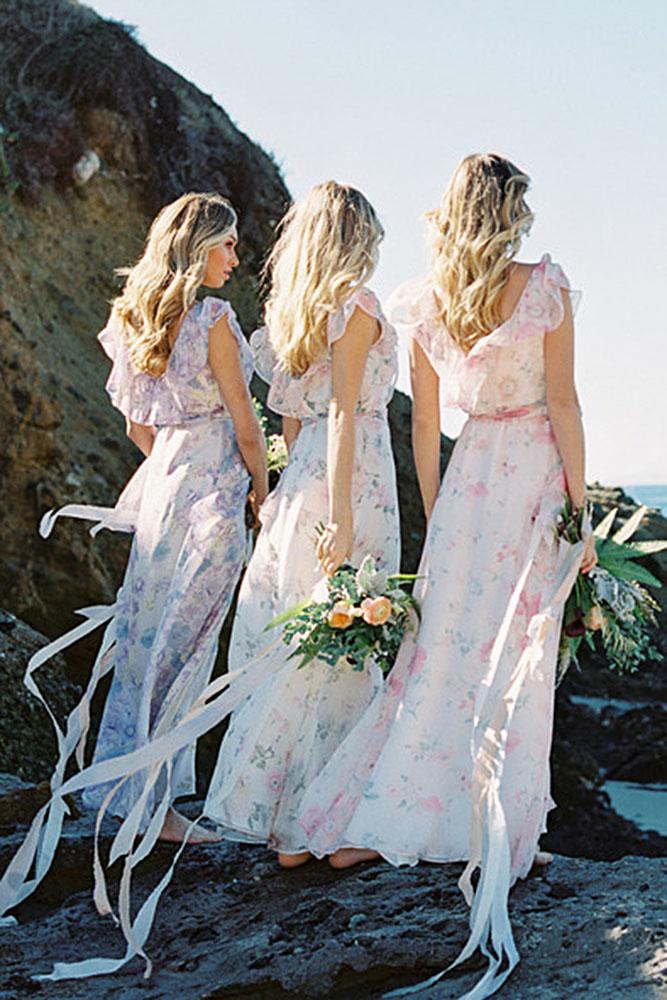 floral-bridesmaid dresses boho sheath with cap sleeves plum pretty sugar
