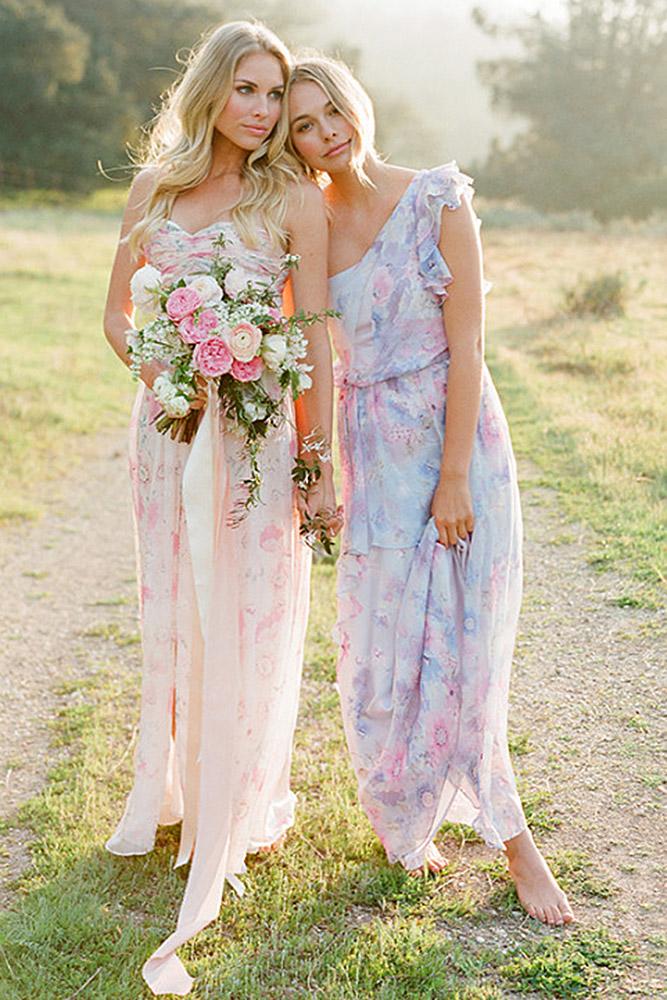 floral bridesmaid dresses sheath sweetheart asymmetric pretty plum sugar